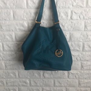 Michael Kors teal hobo bag